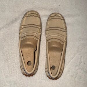 Rothy's Taupe Striped Loafers